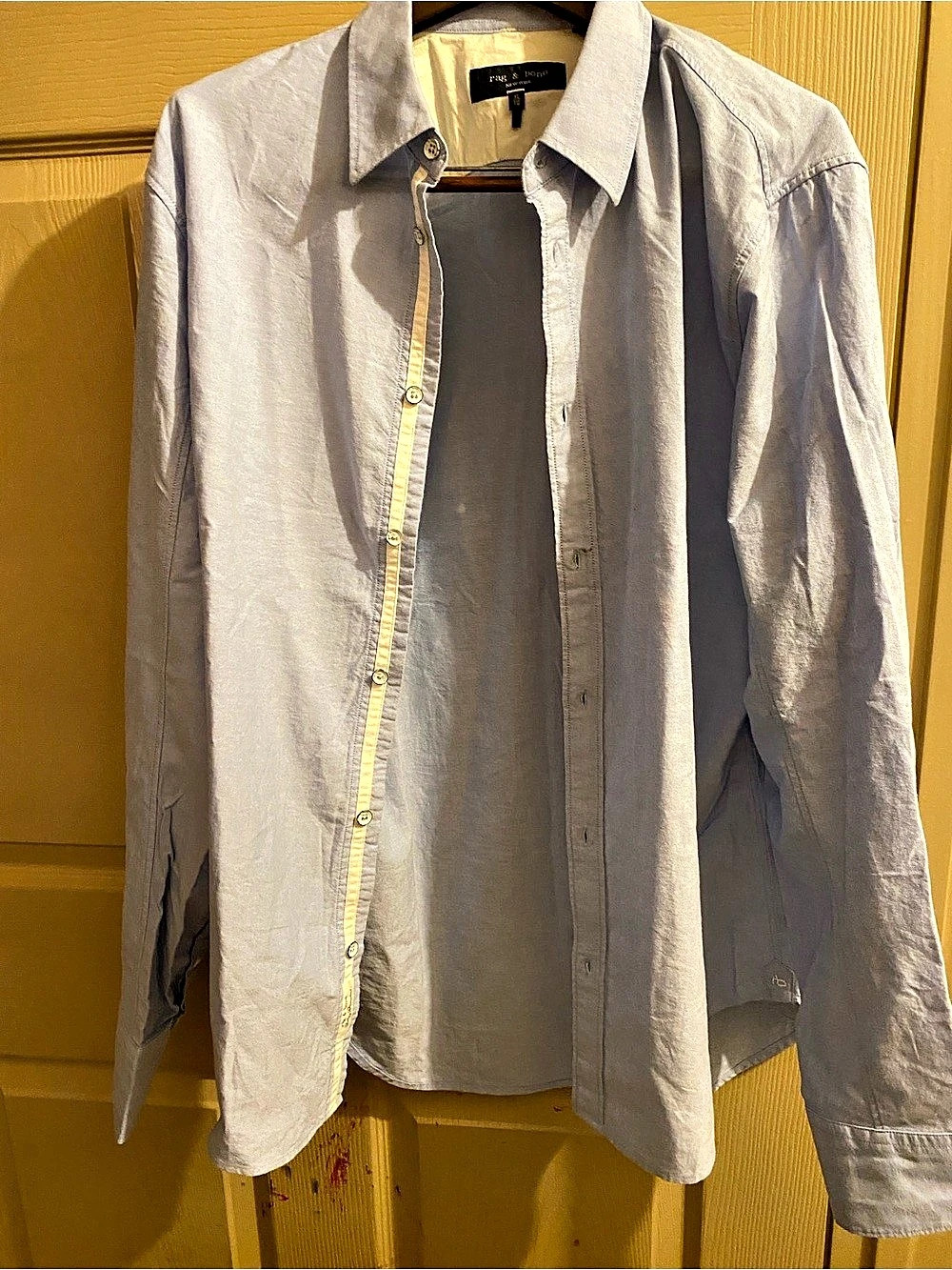 rag & bone Cotton Button Down Shirt in Blue XL